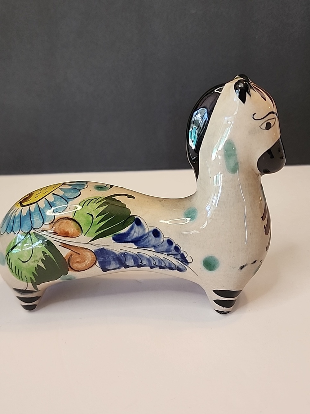 TONALA Made In Mexico Hand-Painted Folk Art Pottery Horse Figurine in Multicolor - Picture 5 of 8